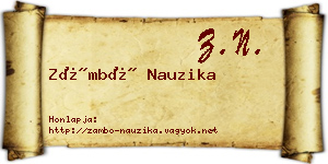 Zámbó Nauzika névjegykártya