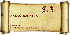 Zámbó Nauzika névjegykártya